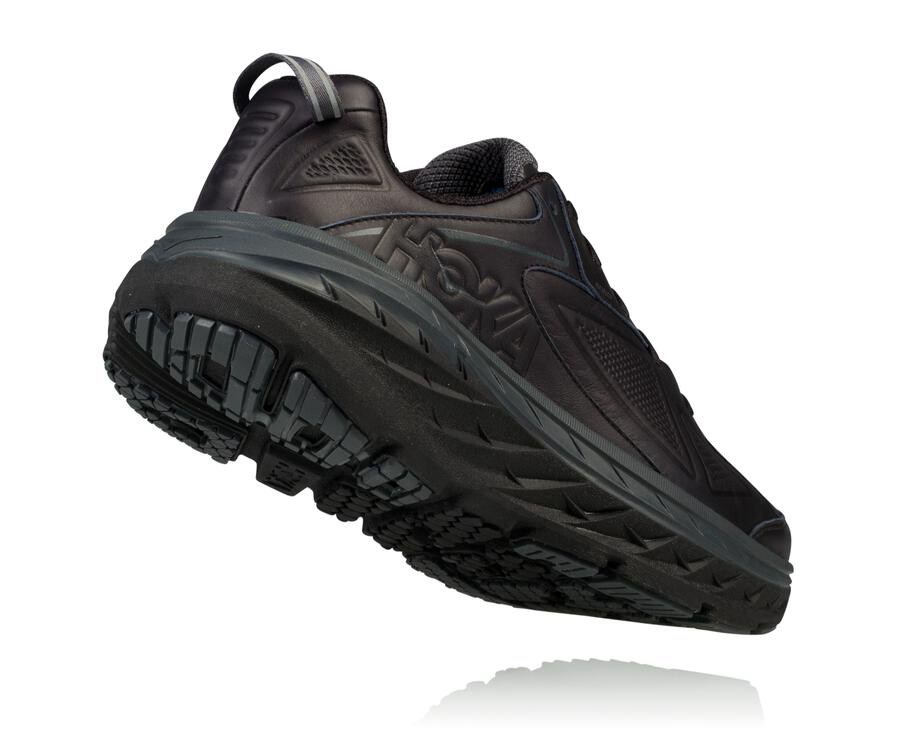 Hoka One One Tenisky Panske Čierne - Bondi Kožené - 73092-NHMJ